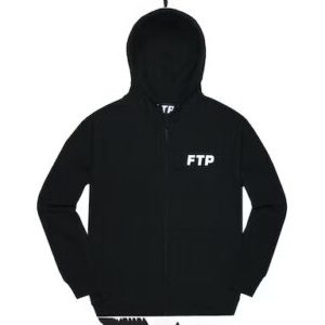 FTP Logo Zip Up Hoodie Black